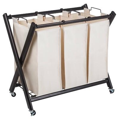 Greenway Deluxe Steel Triple Laundry Sorter