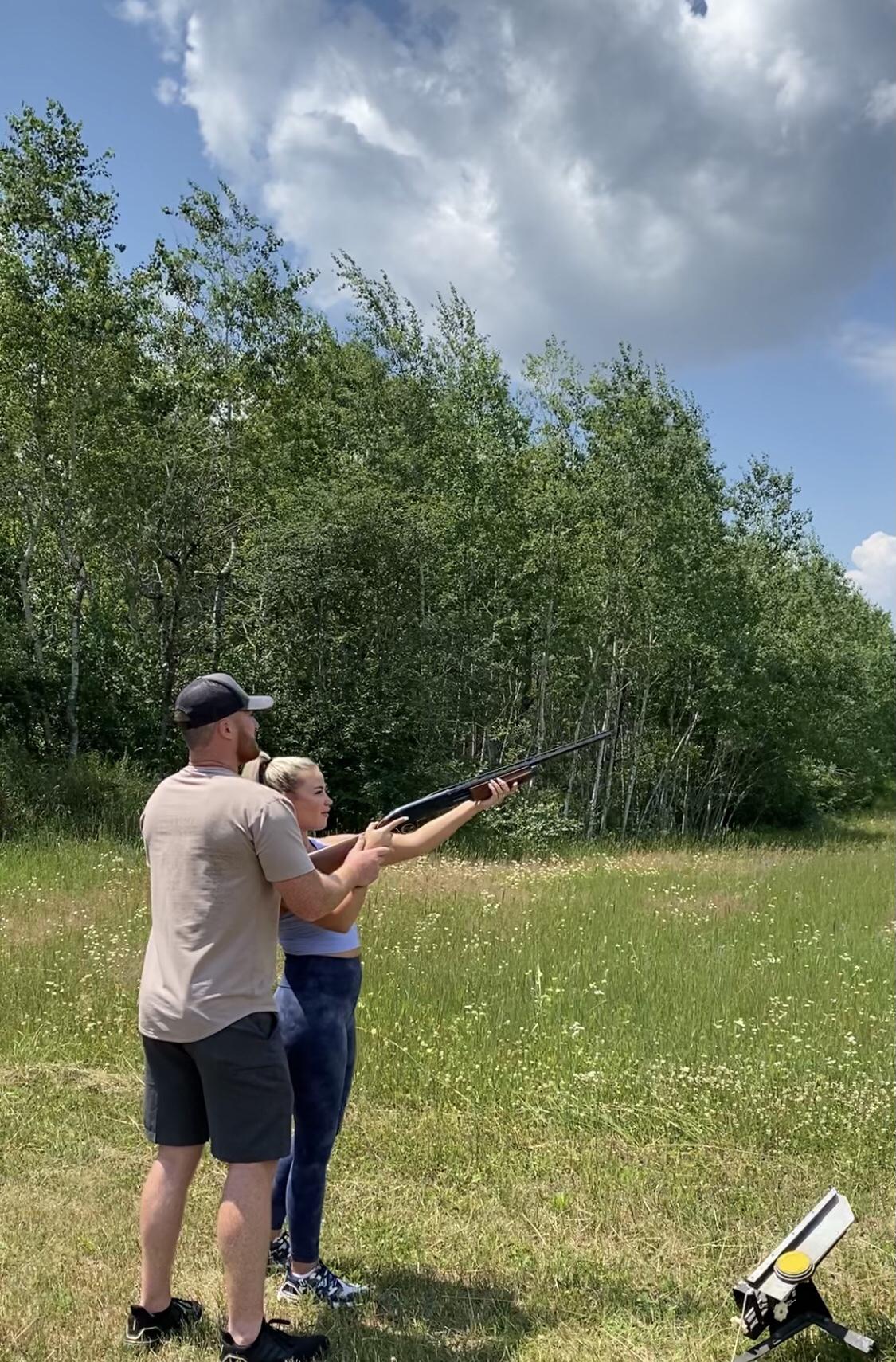 Shooting clays at the grandparents place