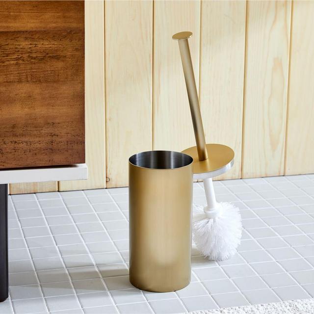 Caspian Bath Toilet Brush Holder, Antique Brass