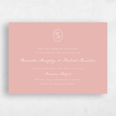 Dusty Peach, Orange Wedding Invitation - Dolores Landscape
