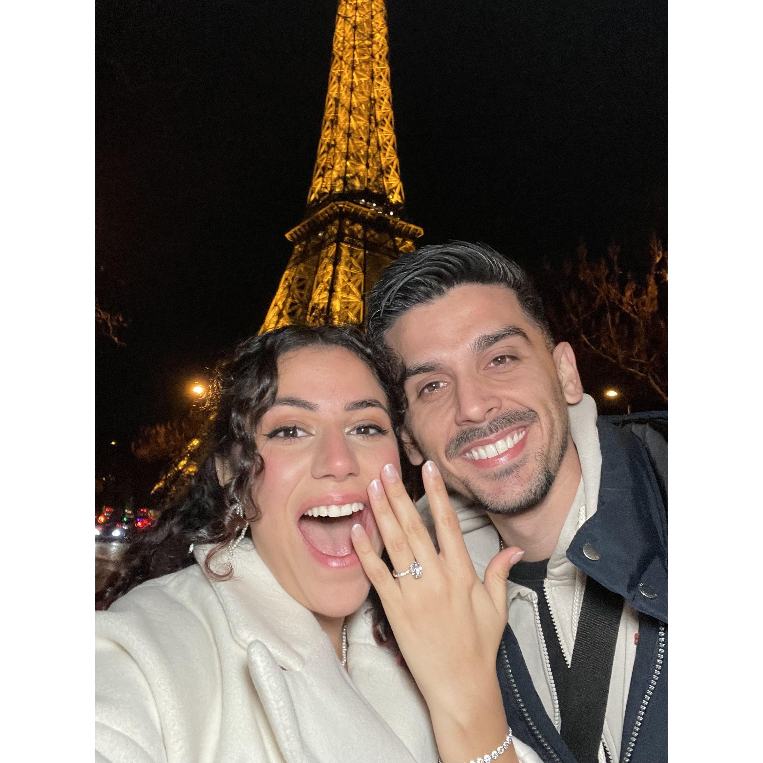 When we got engaged in Paris!!