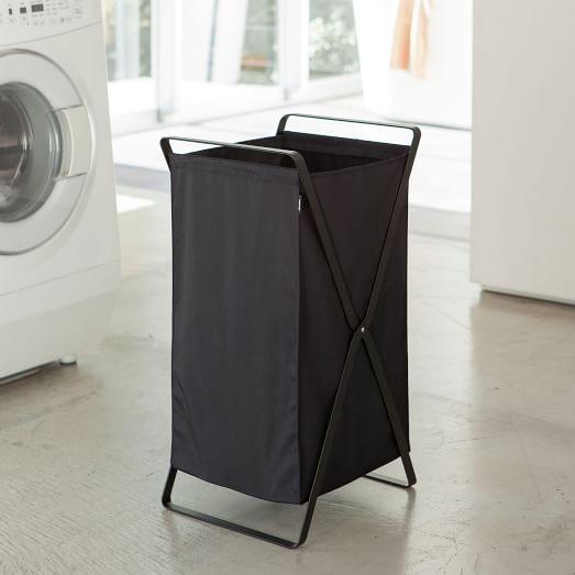 Folding Laundry Hamper-black