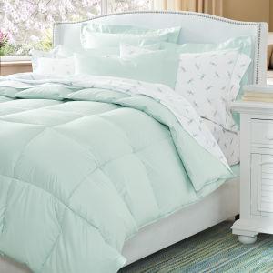 King OS Level 2 Sea Glass Colored Sateen Synthetic Fill Comforter