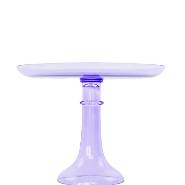 Estelle Colored Glass Cake Stand in Lavender