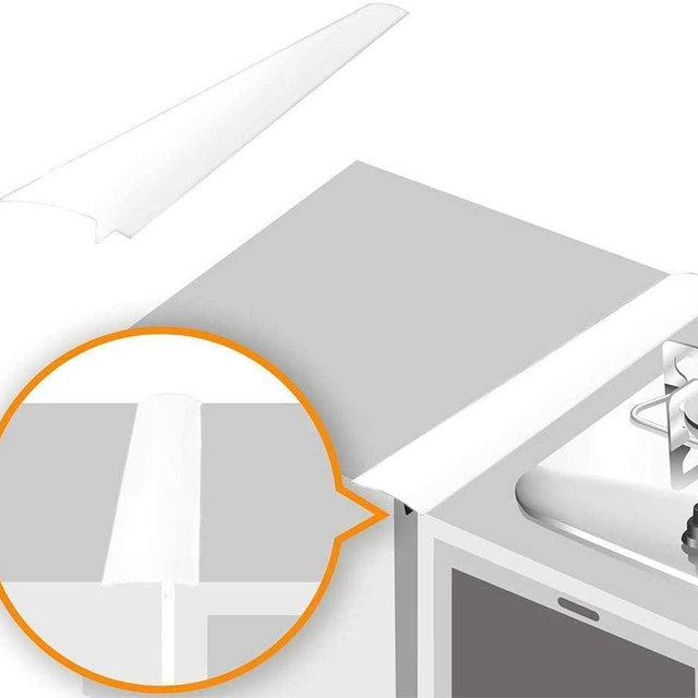 Linda’s Essentials Silicone Stove Gap Covers (2 Pack), Heat Resistant Oven Gap Filler Seals Gaps Between Stovetop and Counter, Easy to Clean Stove Gap Guard (21 Inches, White)