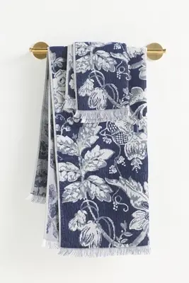 Eugenie Cotton Woven Floral Towel Collection