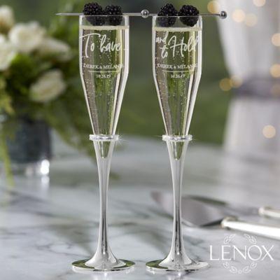 Lenox ® Devotion To Have & To Hold Engraved Personalized Champagne Flutes (Set of 2)