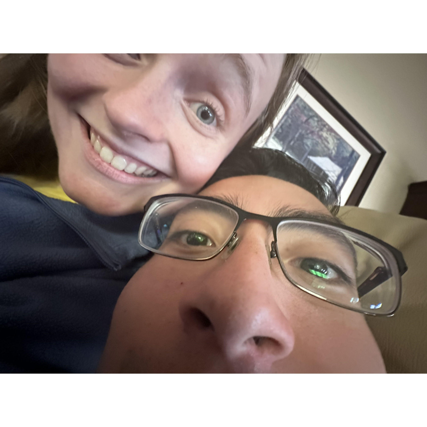 Our first photo as a couple is a legendary one (March 2024)