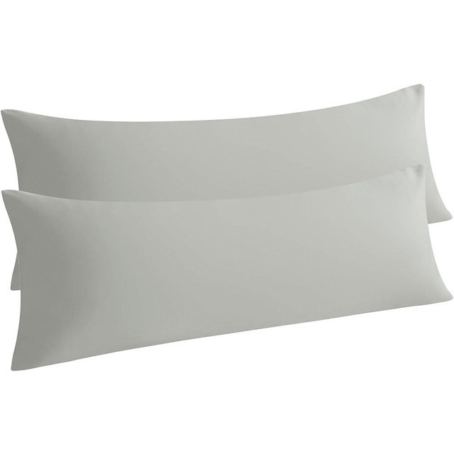 NTBAY Body Pillowcase Set of 2, 20x54 inches, Light Grey, Soft, Wrinkle, Fade Resistant, Envelope Closure, Microfiber, 2 Pieces