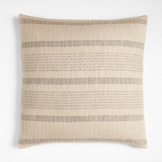 Alessio 23" Striped Woven Pillow Cover with Feather-Down Insert