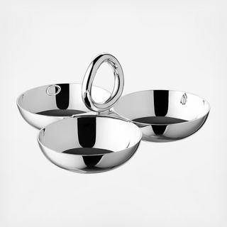 Vertigo Silver Plated 3-Part Nut Dish