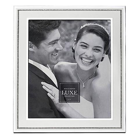 Reed & Barton Luxe Collection 8-Inch x 10-Inch Facets Picture Frame in White/Silver