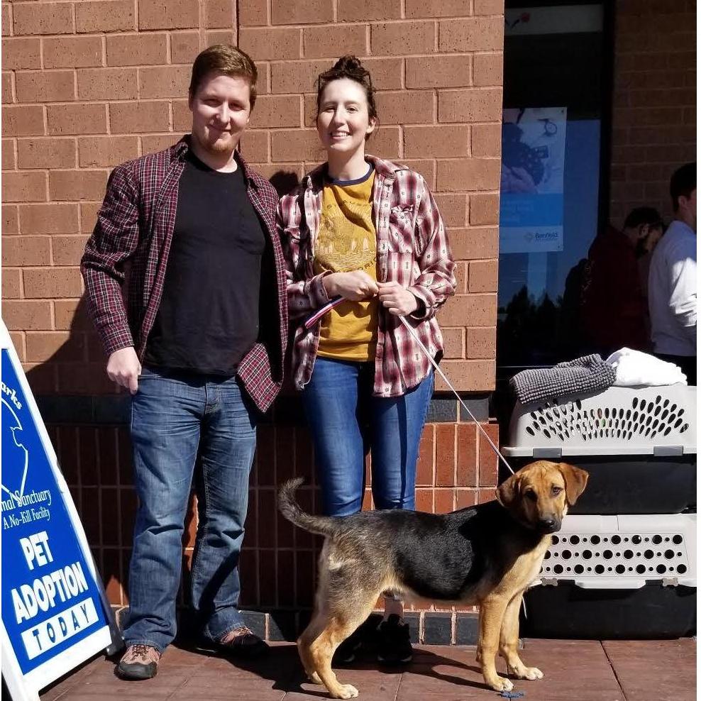 Adopting our dog, Russell, in October of 2018!
