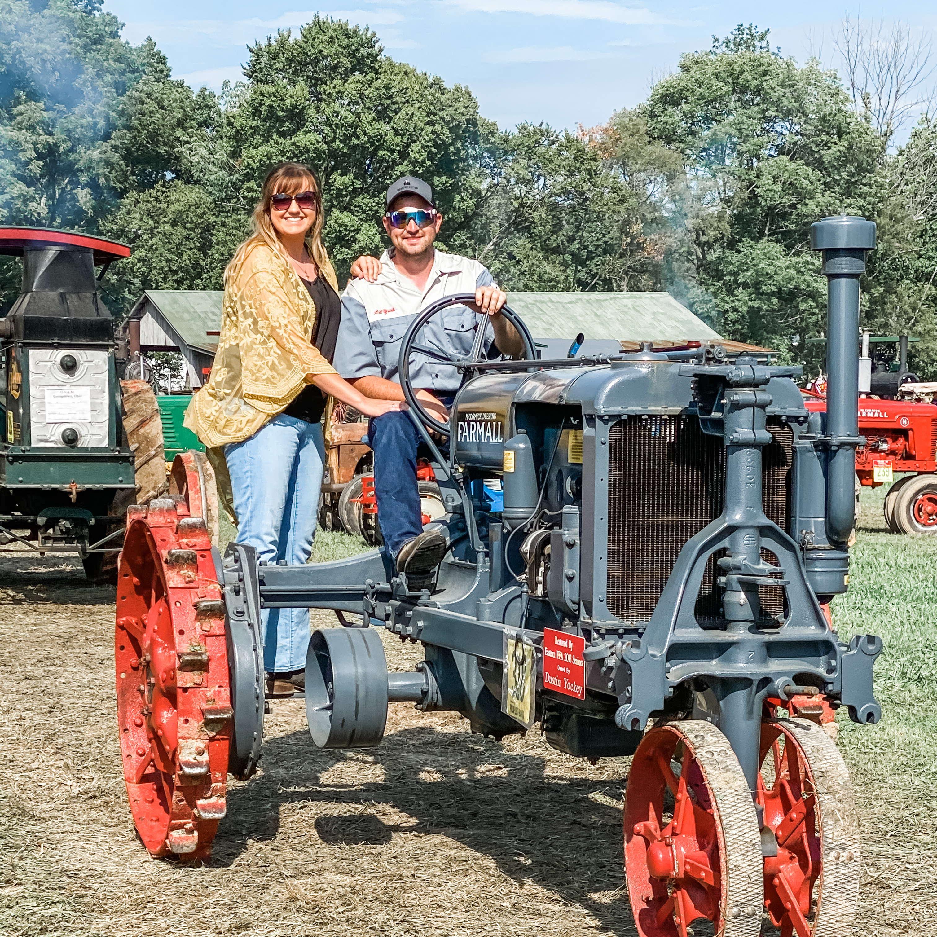 My first time at the Ohio Valley Antique Machinery Show and I got to ride in the parade! My sweet friend Hannah captured this photo for us!