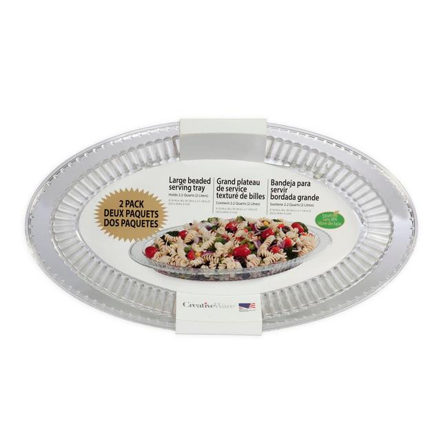 CreativeWare Clear Serving Platters (Set of 2)