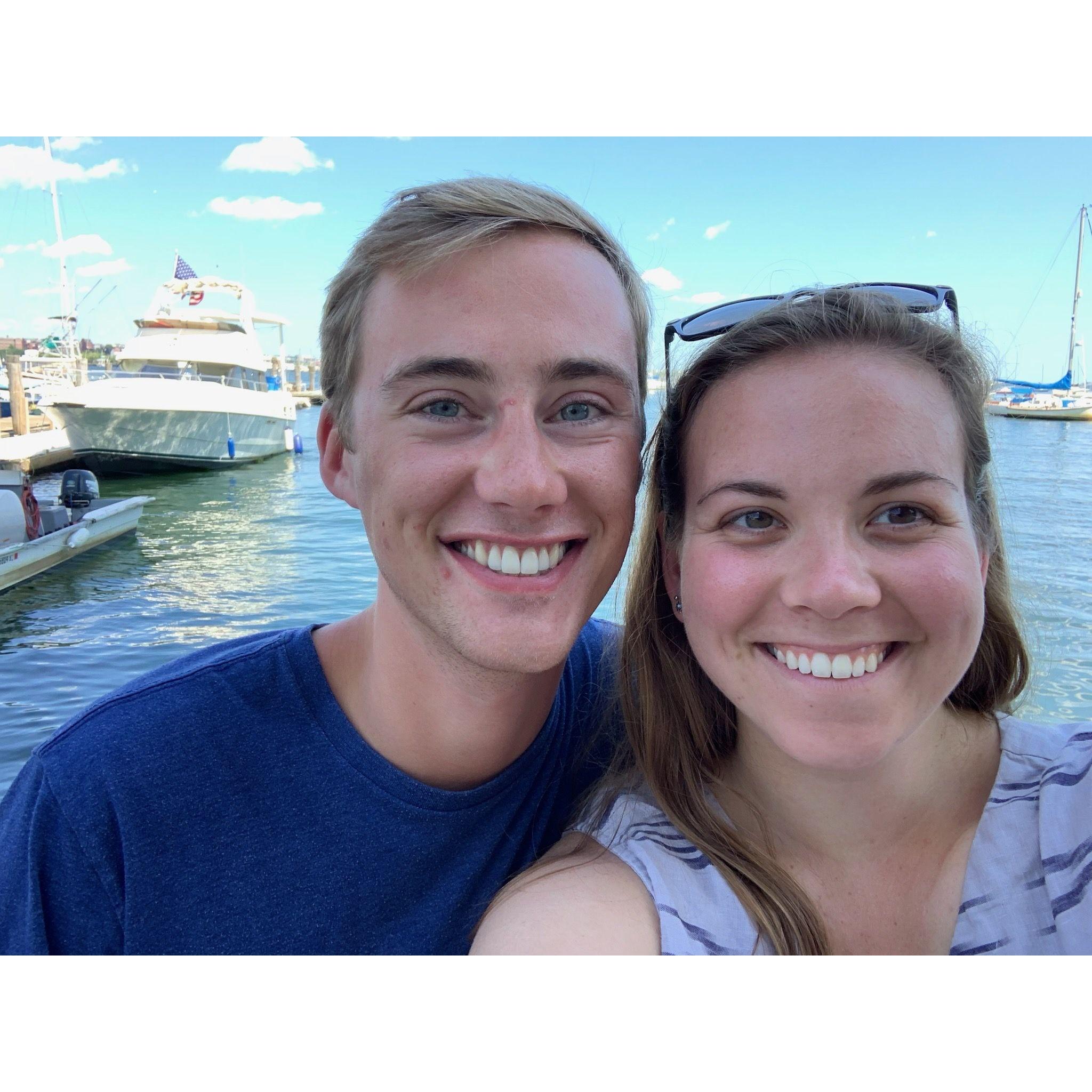 Blake visiting Annie while working at a summer program in Boston, MA - 2019