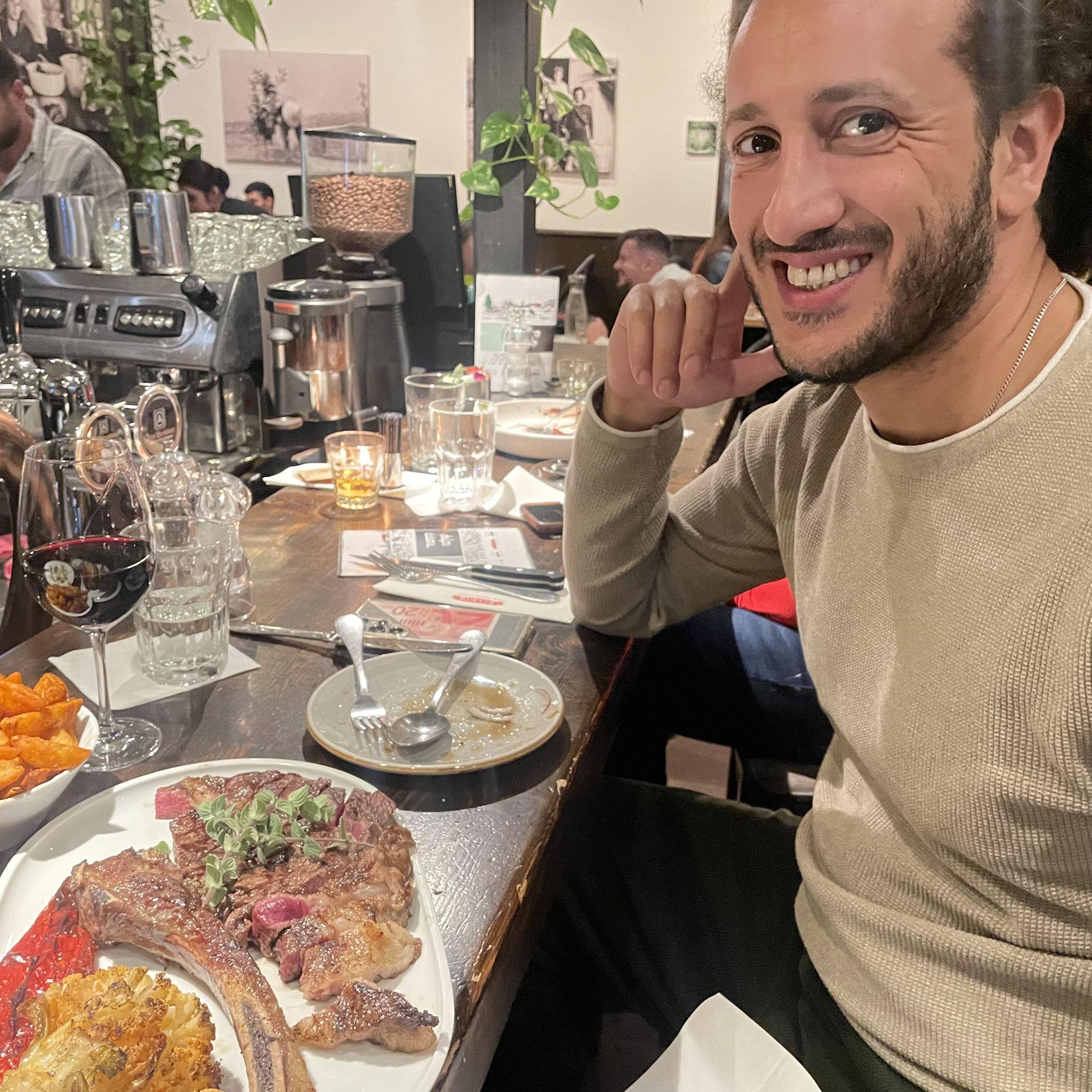 Aviel's 34th birthday in an amazing meat restaurant in New York