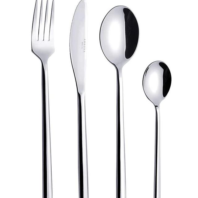 Annova Silverware Set 24 PCS Set Forged 18/8 Premium Stainless Steel/Flatware - 6 x Dinner Forks, 6 x Table Knives, 6 x Tablespoons, 6 x Teaspoons - Service for 6