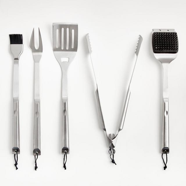 Stainless Steel Barbecue Tools, Set of 5