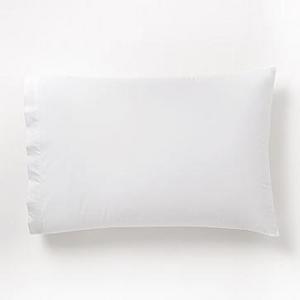 400 Thread Count Organic Cotton Percale Standard Pillowcase, Set of 2, White