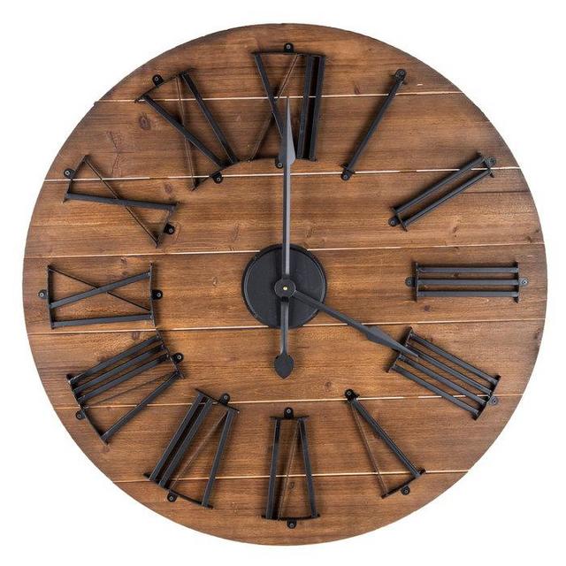 Round Natural Wood Wall Clock