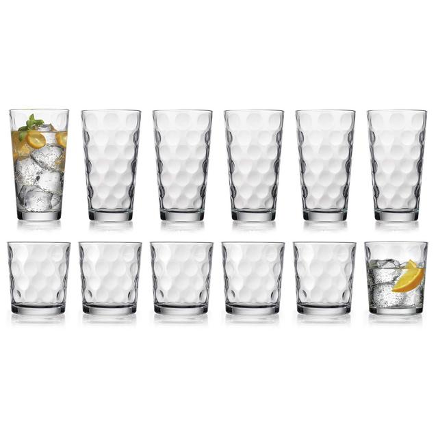 HE Modern Drinking Glasses Set, 12-Count Galaxy Glassware,