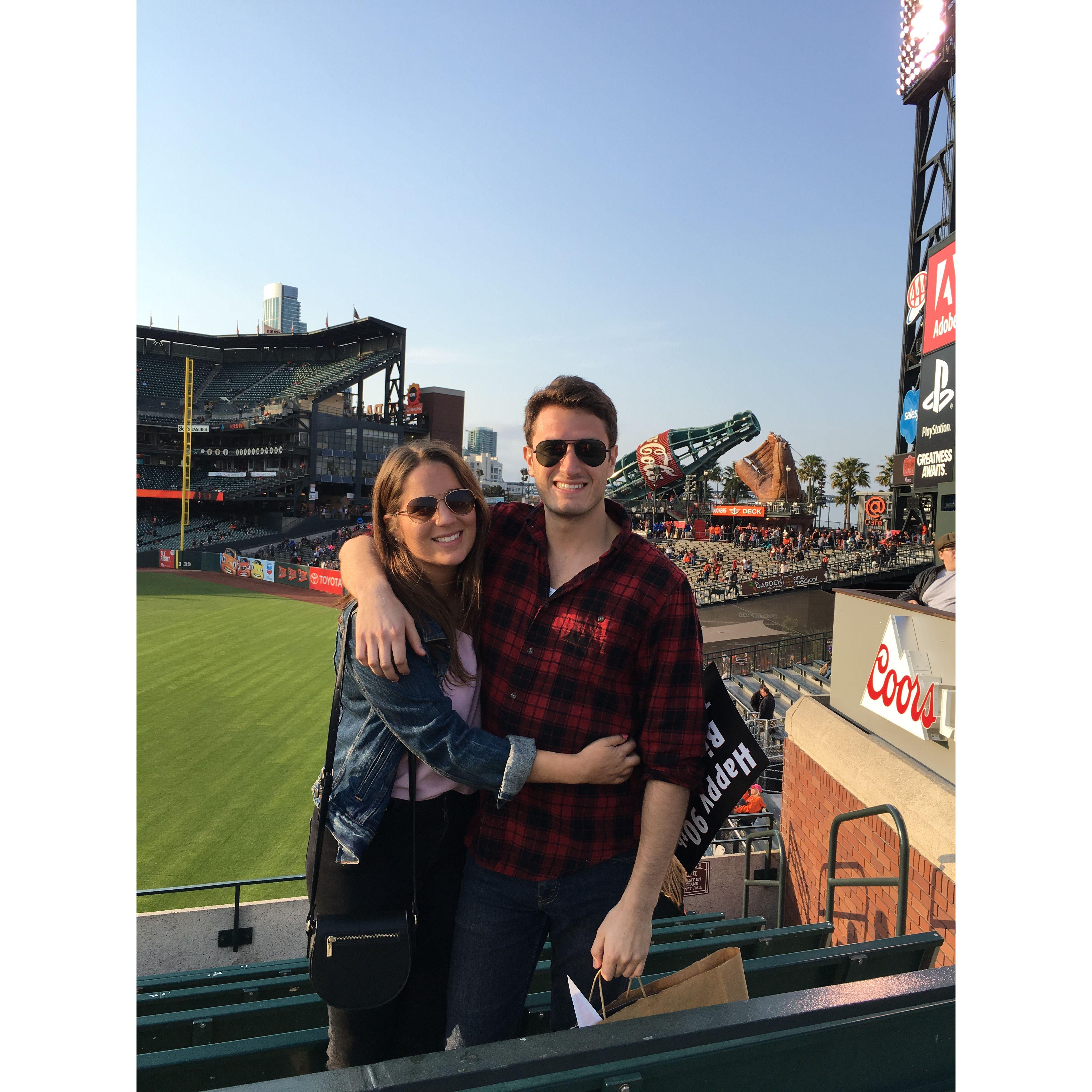 Nick's first visit to San Francisco and at a Giants Game