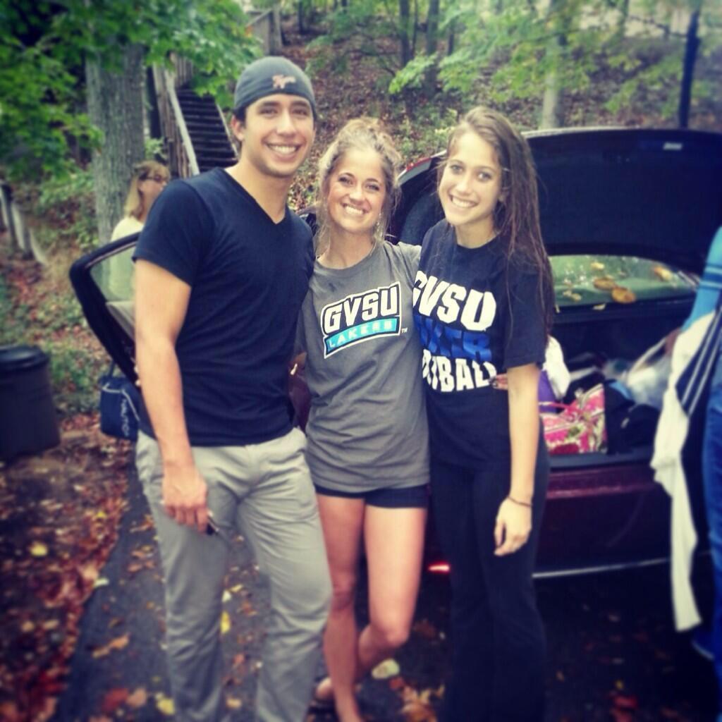 The first time Greg met Kelly's family in 2013. Backwards Tigers hat. Classic G.