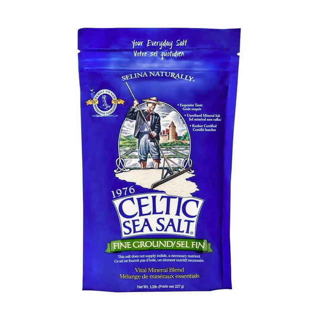 Celtic Sea Salt Fine Ground – Natural Mineral Salt, Sustainably Harvested, GMP Certified, Lab Tested – Baking, Cooking, Seasoning, Everyday Use – ½ Pound Resealable Bag