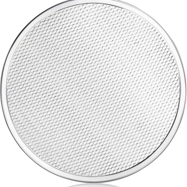 New Star Foodservice 50950 Restaurant-Grade Aluminum Pizza Baking Screen, Seamless, 12-Inch, Pack of 6