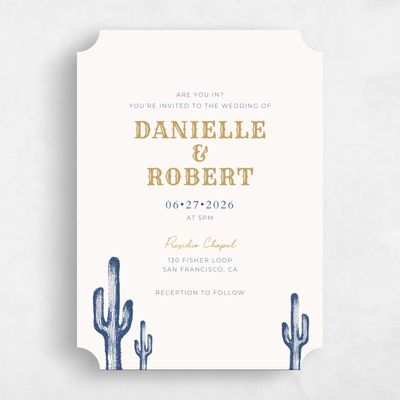 Ticket Wedding Invitation - Tolleson Portrait