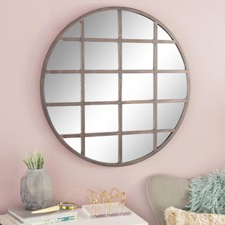 Industrial Round Wall Mirror