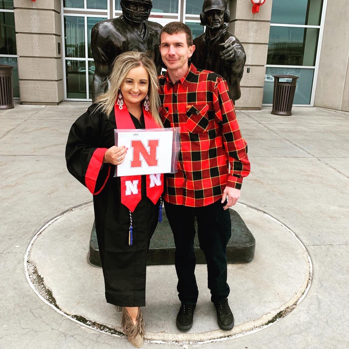 My graduation where he nearly froze to death in Memorial Stadium