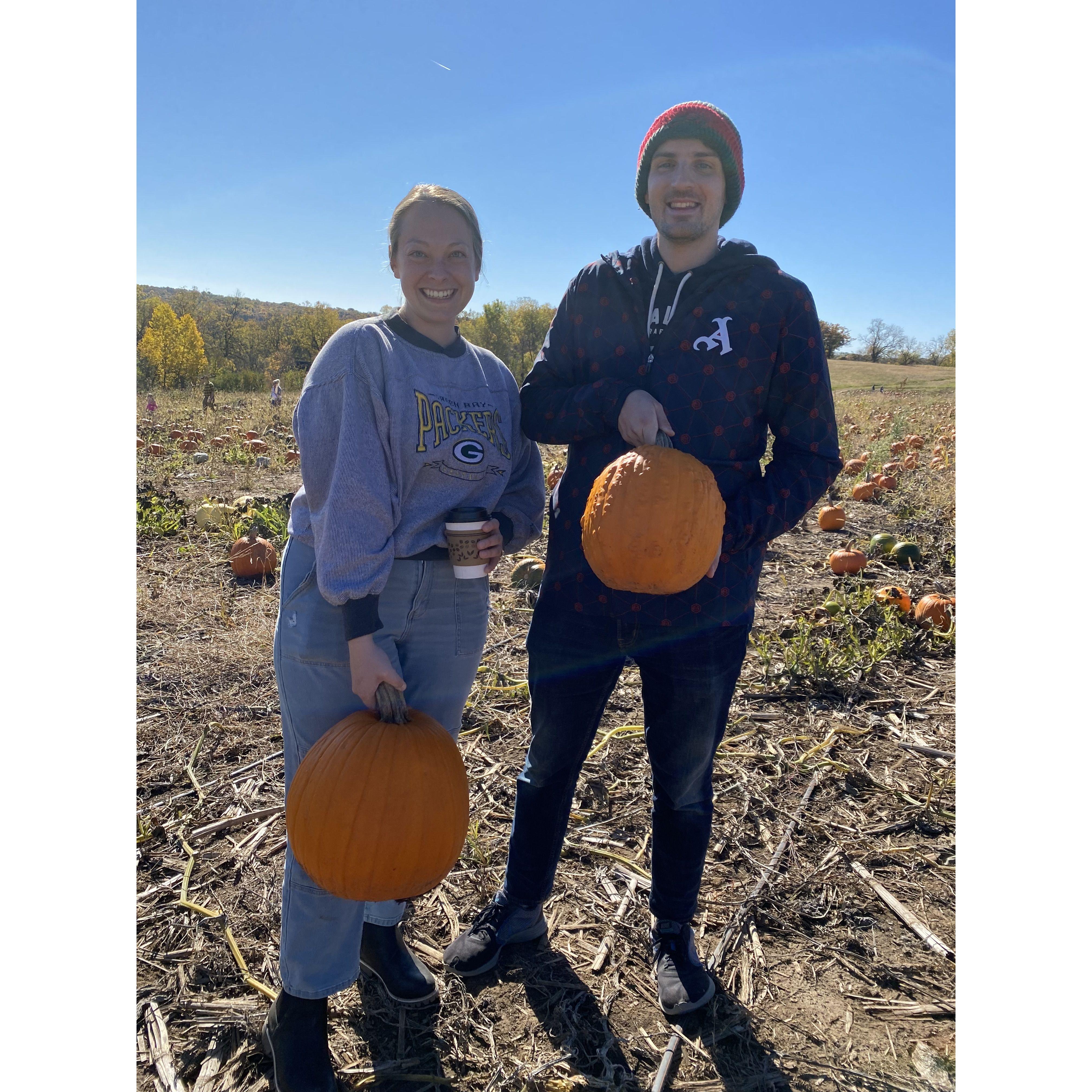 Picking pumpkins this past fall!