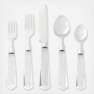 Faceted 5-Piece Flatware Set, Service for 1