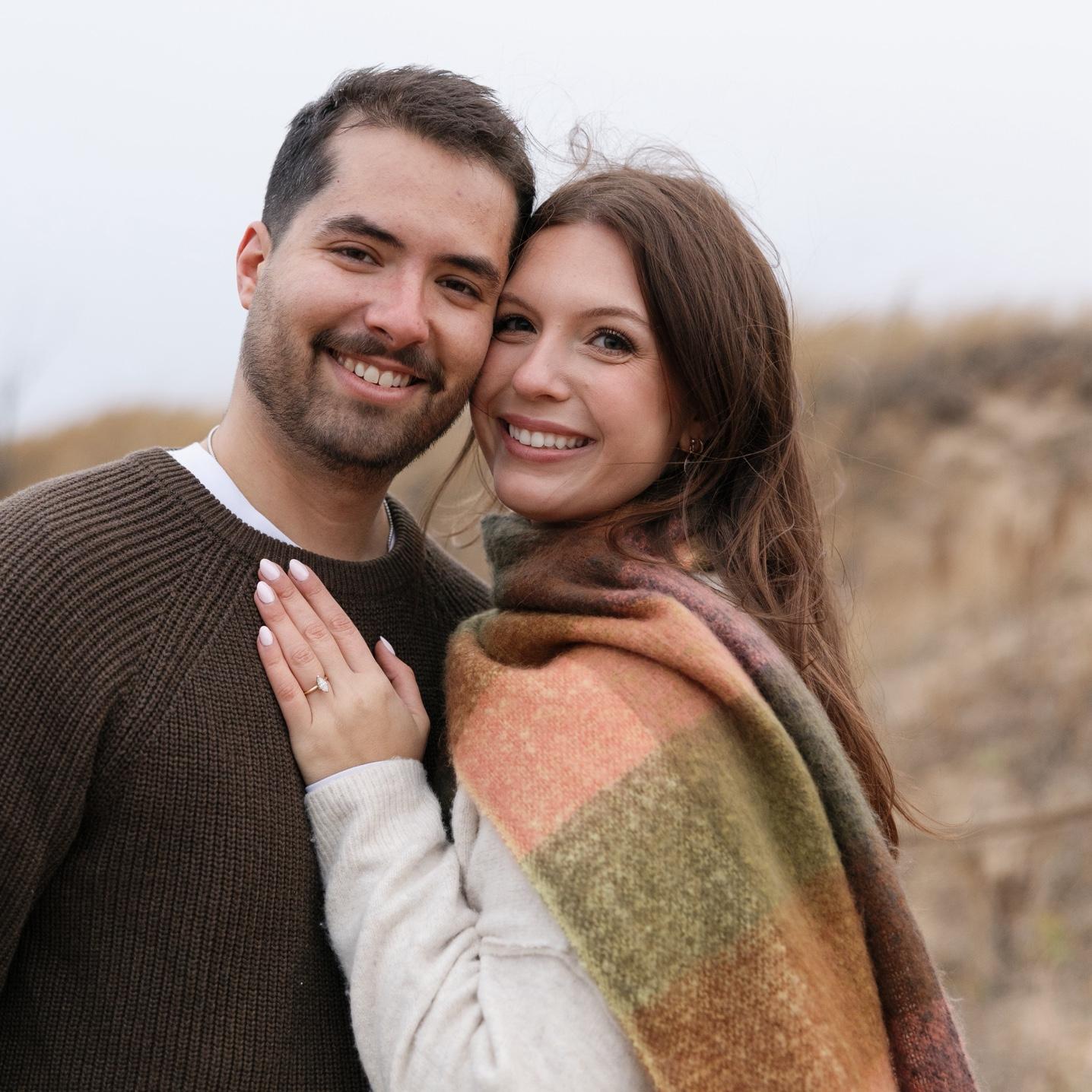 Engagement photos taken at Kohler-Andrae State Park and The American Club— cold and windy, but still so perfect