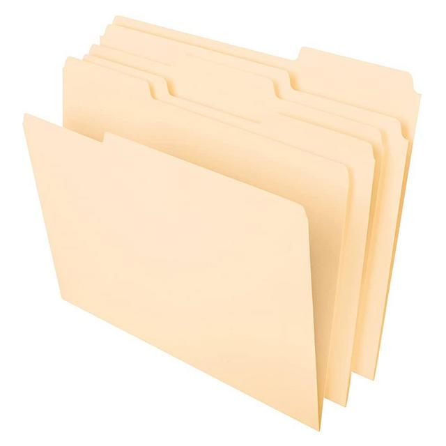 1/3-Cut Tabs in Left 1 65213 Center Positions Classic Manila 8-1/2 x 11 Letter Size Right 100 Per Box File Folders 
