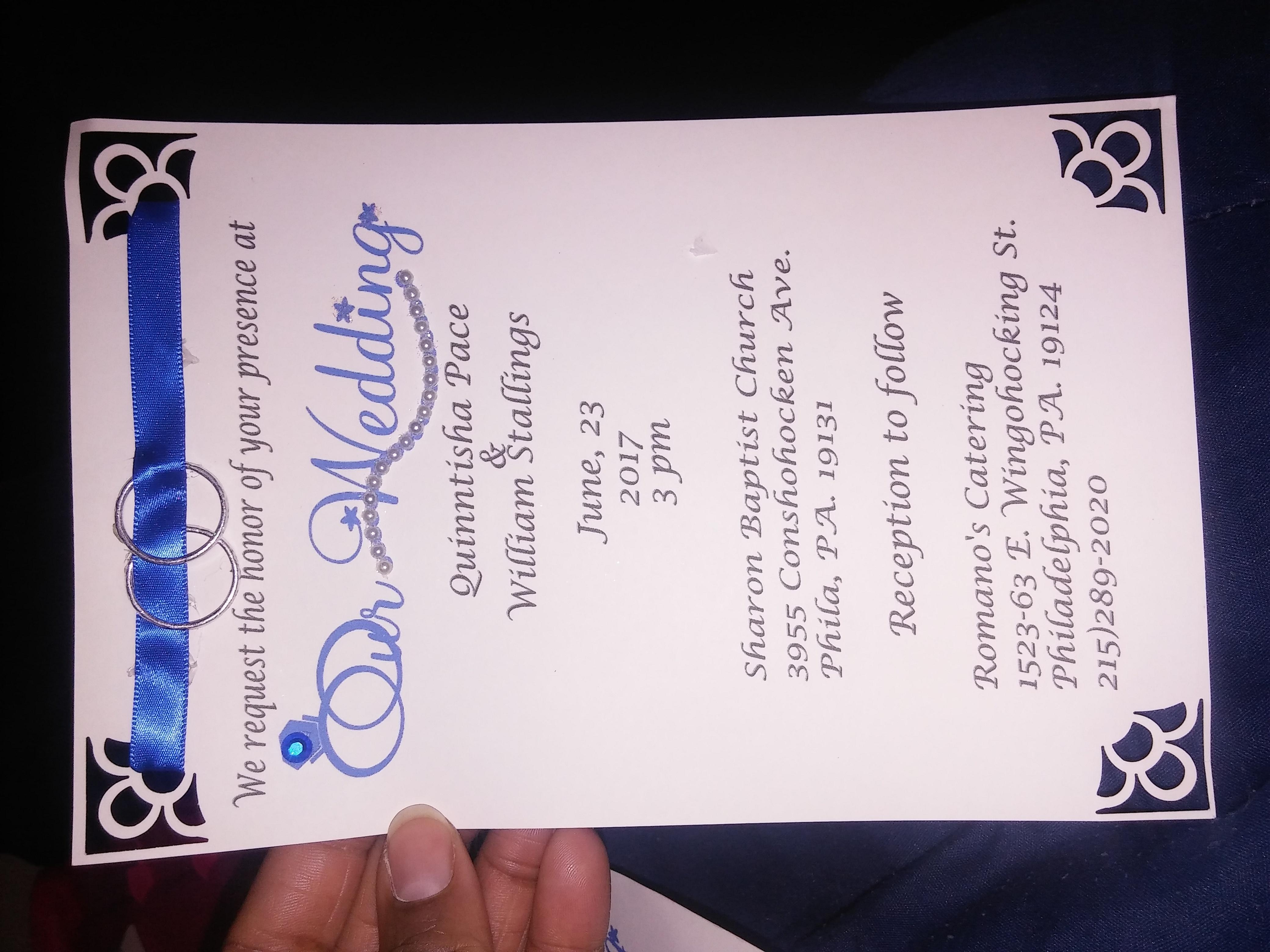 I made the invitations, please keep as a keepsake.