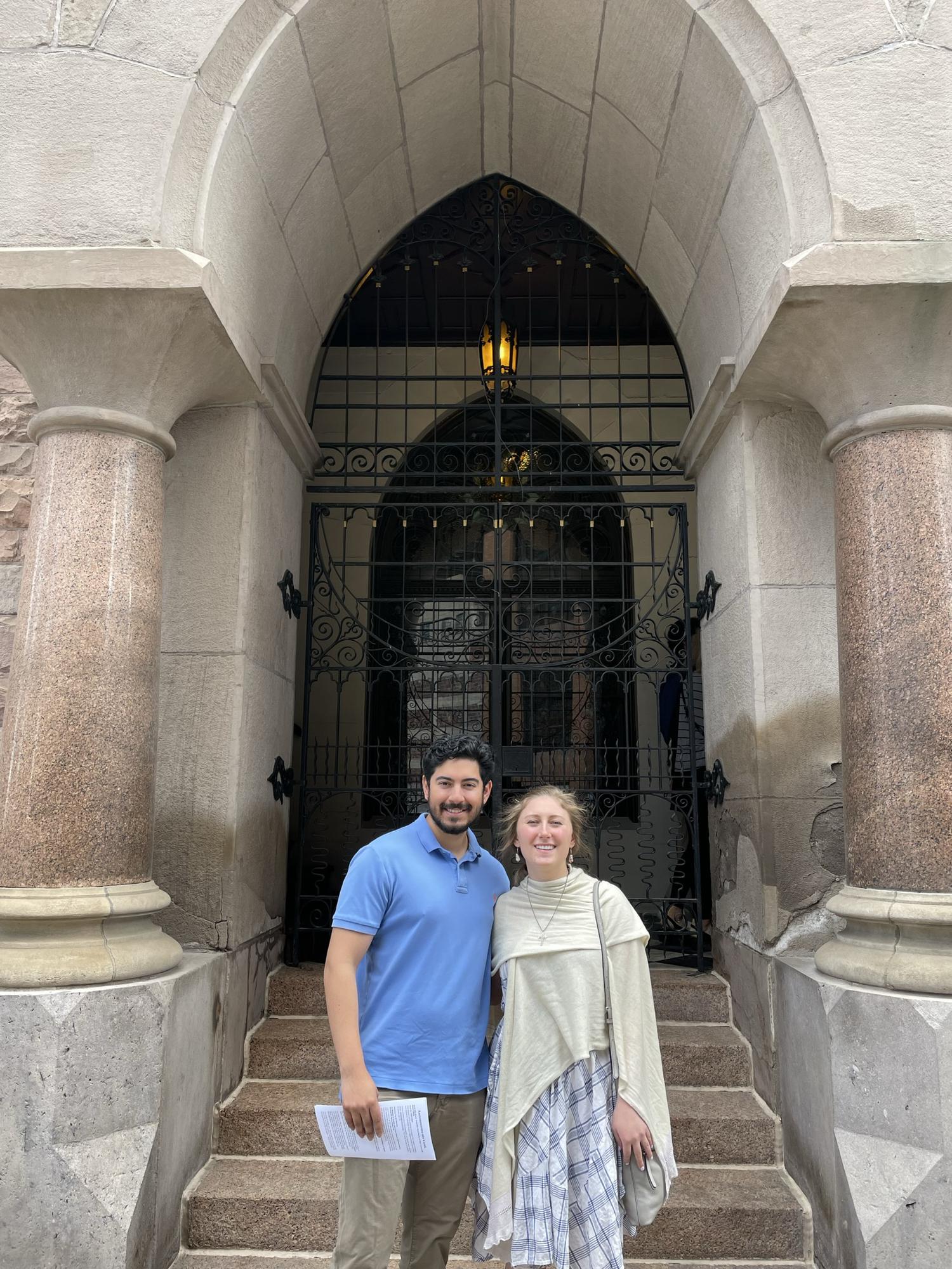 Mallory and Esteban on Easter Sunday outside the Methodist Church in downtown Denver