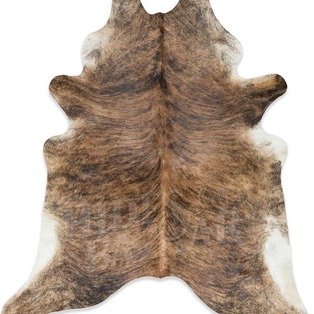 HIDES BAZAAR Brindle Cowhide Rug Premium Exotic Cowhide Rug for Bedroom, Living Room & Office - Genuine Cowhide Rug with Unique Mixed Black, Brown & White Pattern - Cow Hide Rugs 6x8 ft