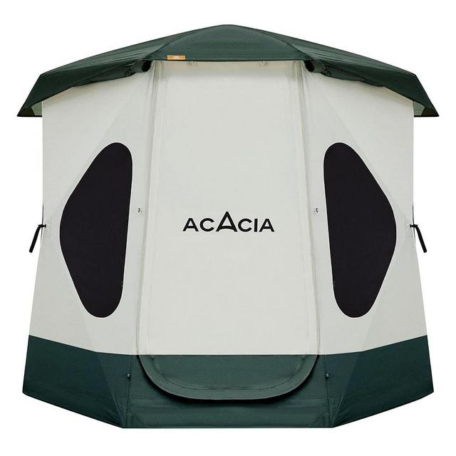 Space Acacia Camping Tent, 2-3 Person Pop Up Tent for Camping with 6'10'' Height, 1 Door, 8 Windows, Waterproof Easy Setup Instant Hub Tent with Removable Rainfly, Footprint for Car Camping, Glamping