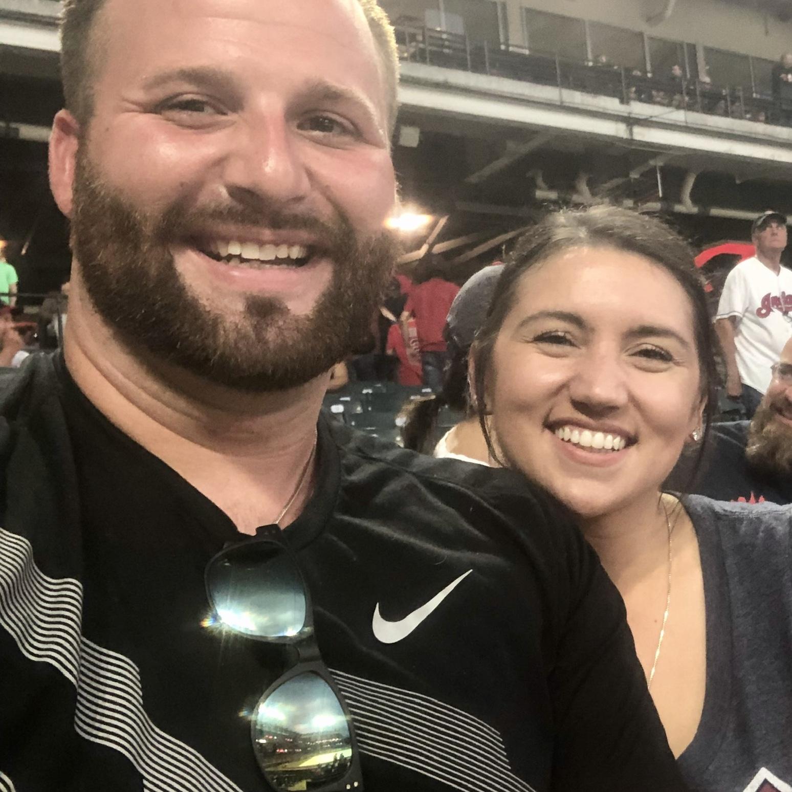 Our first photo together—Go Indians! 2019