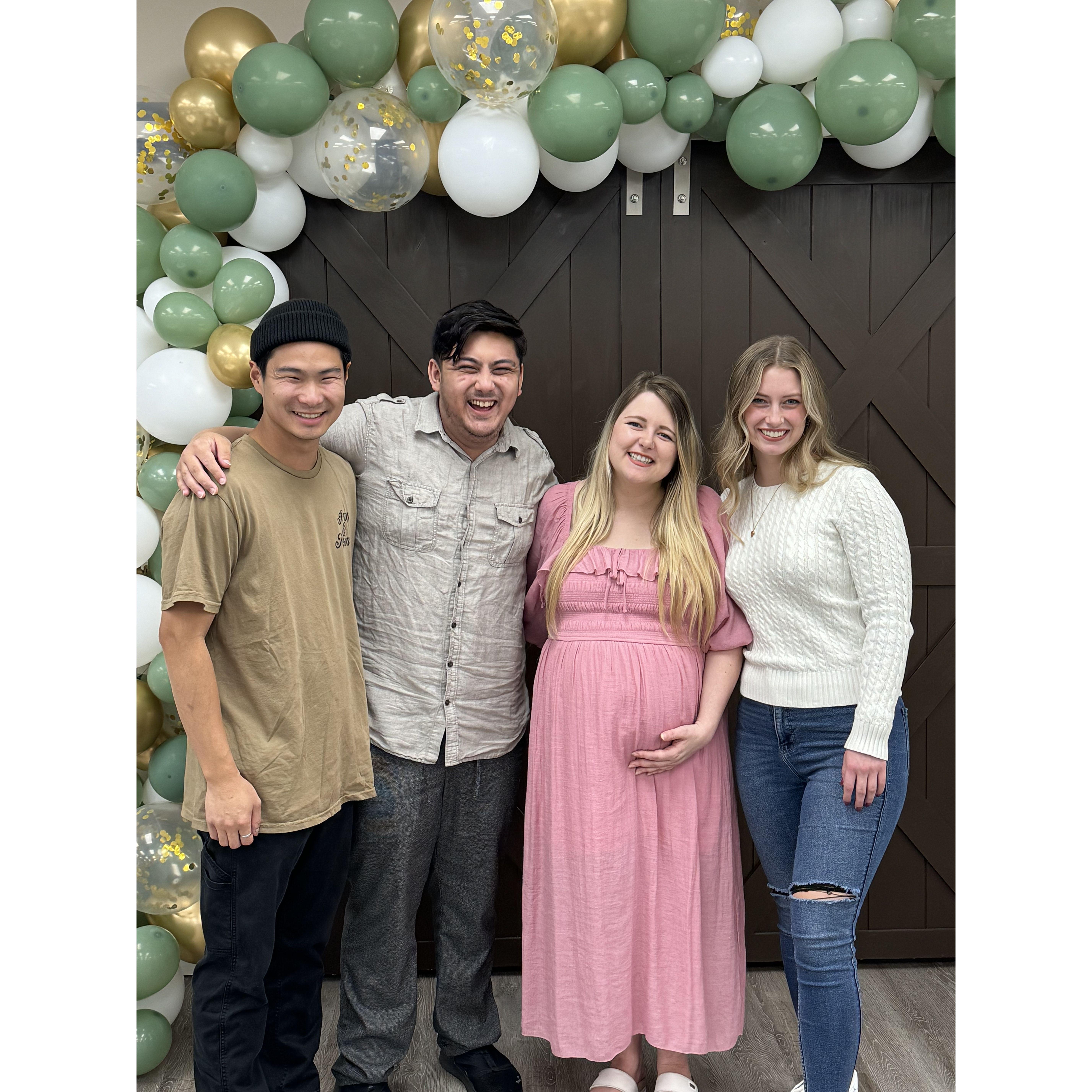 Our first photo together after we started dating was at JJ and Lydia's baby shower.