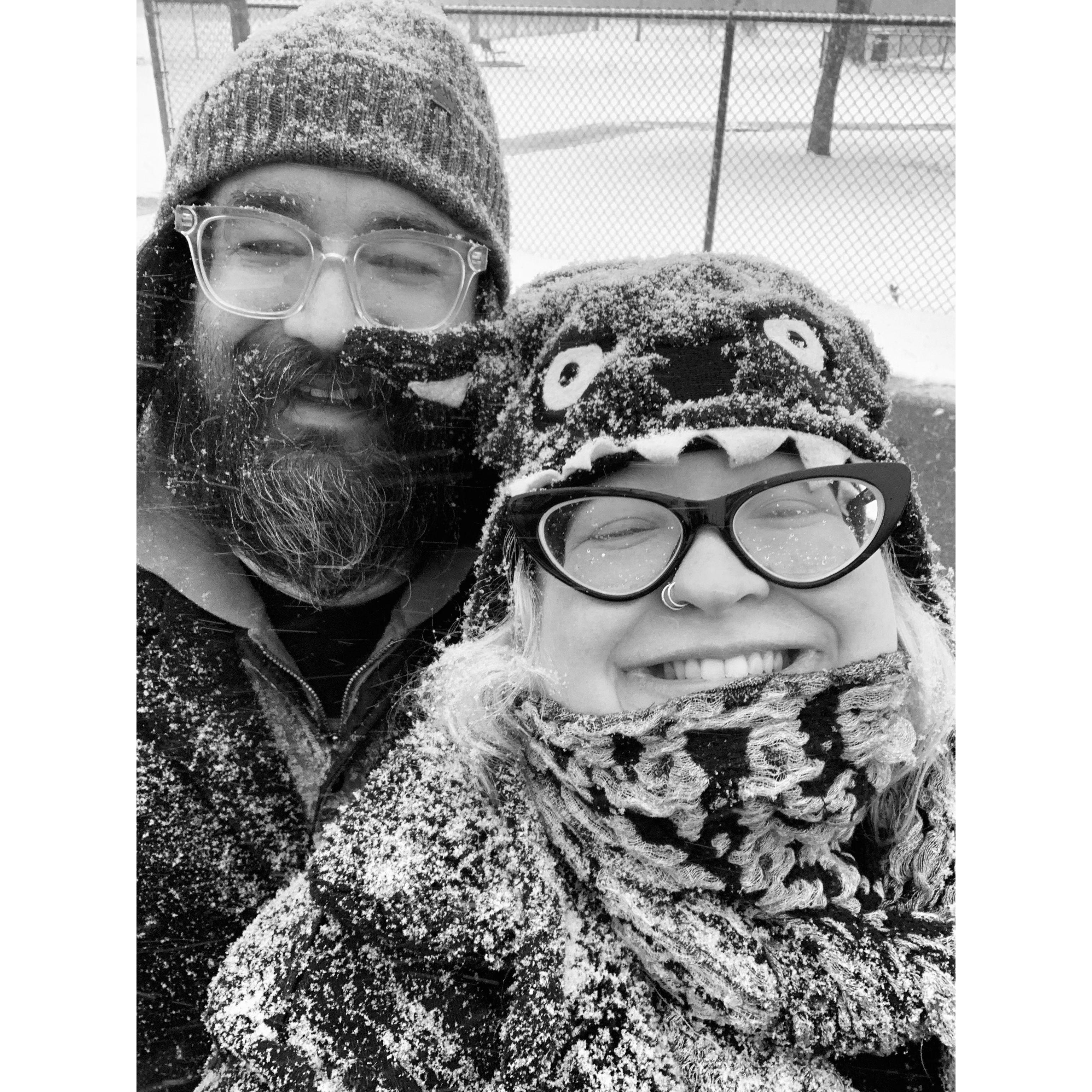 Our second snow day together.