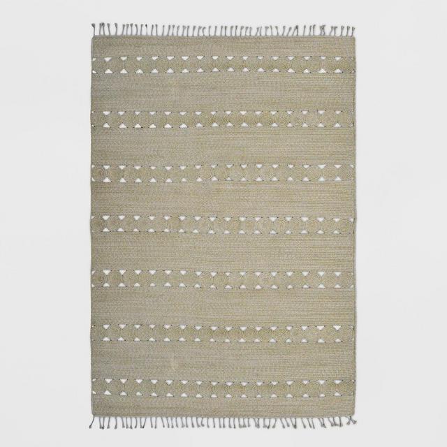 7' x 10' Braided Rectangle Tassels Outdoor Rug Neutral - Opalhouse™