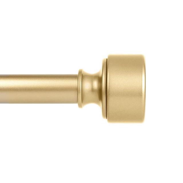 Gold Curtain Rods for Windows 28 to 48 Inch(2.3-4ft),Noble Metal End Cap Curtain Rods,1 Inch Diameter Heavy Duty Curtain Rod,Adjustable Drapery Rods,Telescoping Window Curtains Rod 18-45",Brass Gold