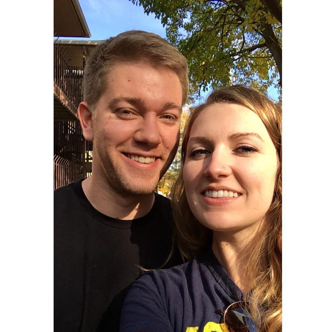 Our first picture together, before going to a Michigan game!