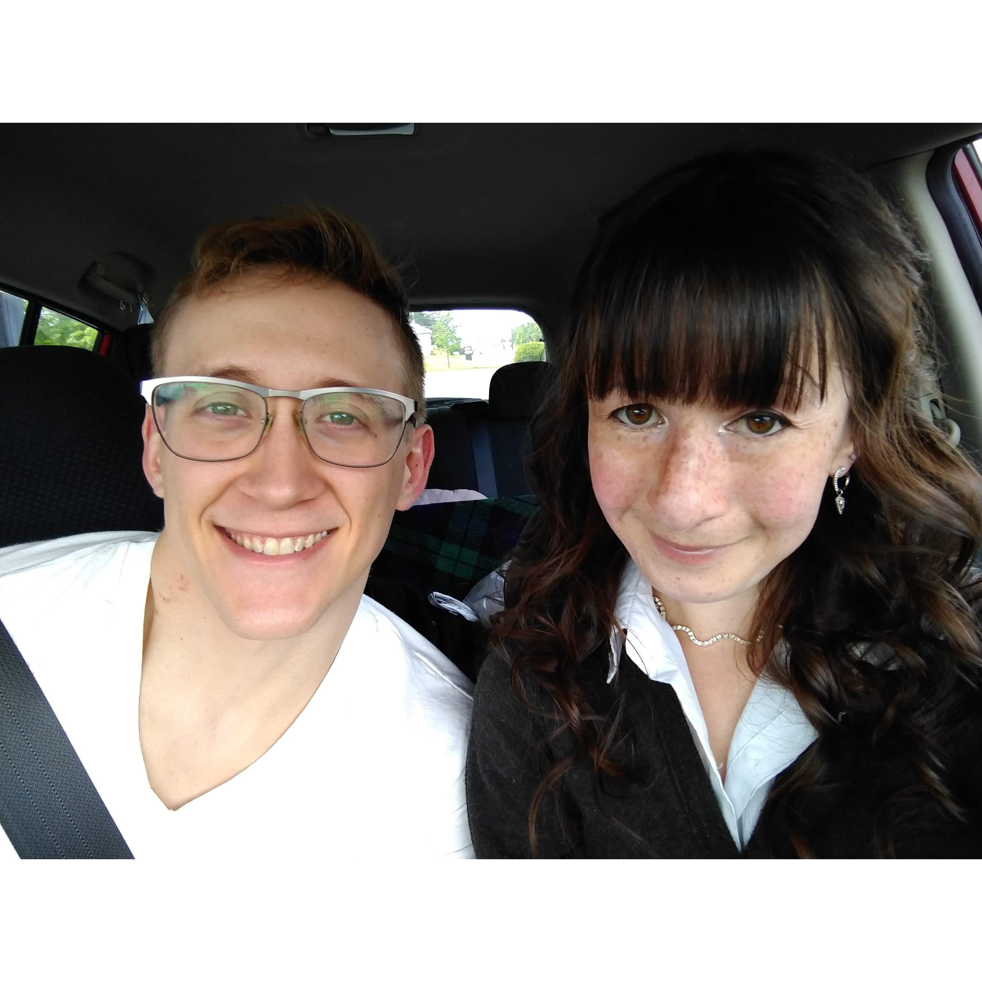 On the way to our wedding destination