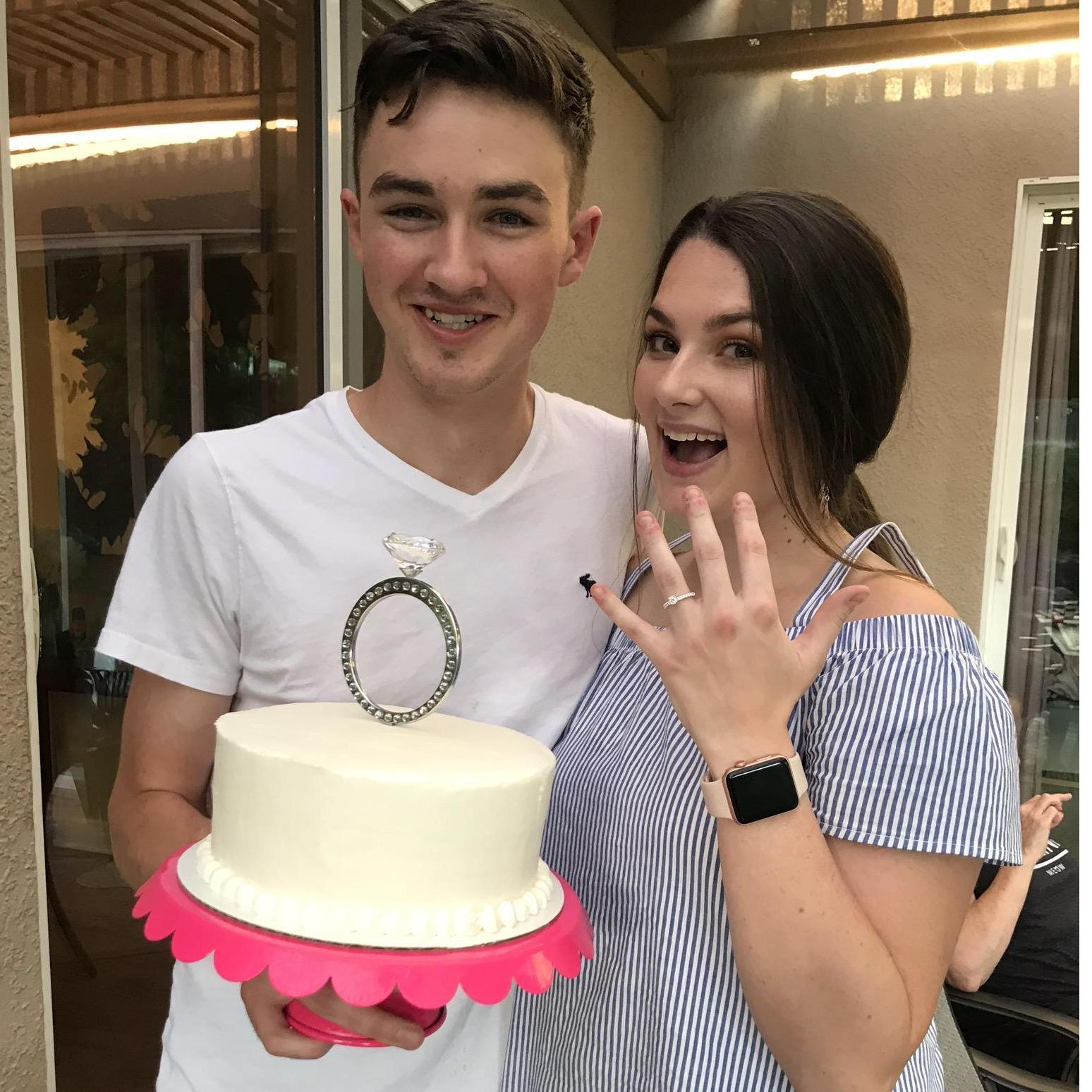 After proposal surprise party!