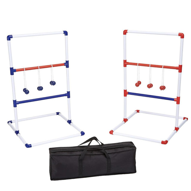 Amazon Basics Ladder Toss Game Set, Red/Blue